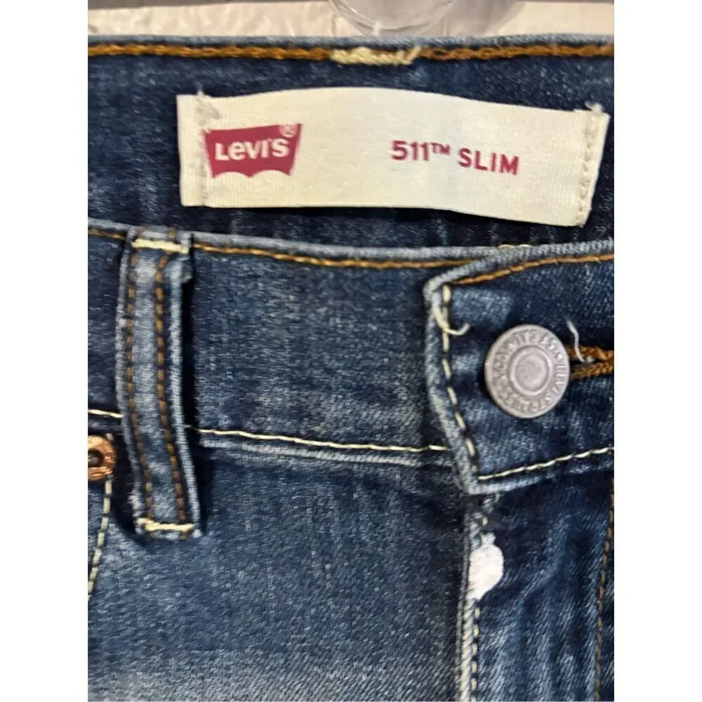 Levis’s 511 Slim Distressed Paint Splash Jeans